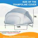14FT Trampoline Tent Cover with Poles, Waterproof 210D Oxford Dome Trampoline Tent, Outdoor Trampoline Shelter with Windows & Zipper Door, Includes Storage Bag Trampoline Not Included