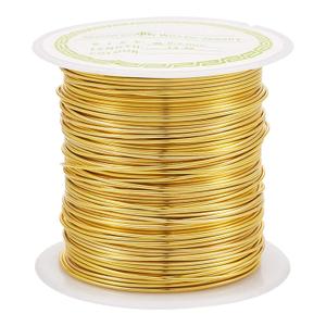 Pandahall 42.6 Feet Tarnish Resistant Copper Wire 23 Gauge Jewelry Beading Craft Wire for Jewelry Making (Golden)