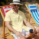 Vssjavun Mens Short Sleeve Button Down Shirts Casual Cotton Shirt Summer Beach Shirts (M)