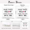 Hug This Pillow Until You Can Hug Me Throw Pillow Covers 18x18, Anniversary Birthday Gifts for Boyfriend Girlfriend, Long Distance Relationship Gifts, Couples Pillow Covers (Colour 02)