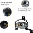 2Pcs Fog Lights Assembly Compatible With 2010-2011 Honda CRV - Front Bumper With H11 12V 55W Halogen Bulbs, Switch, Wiring - Clear Lens 1 Pair