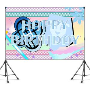 Demon Birthday Party Decorations Backdrop Banner Magical Music Themed Singer Backdrop Photography Background for Birthday Party Favors Supplies3.2x5ft