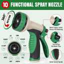 Xiaochen Heavy Duty Adjustable Garden Hose Nozzle 9 Pattern Garden Water Gun Hose Nozzle Mutifunctional Household Car Washing Yard Water Sprayer Pipe Tube Nozzle Sprinkle Tools (Color : Green)