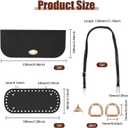 Beinkmake PU Leather Purse Crochet Set, Black Oval Bag Bottom with Flap Cover and Adjustable Shoulder Strap, DIY PU Leather Bag Knitting Set for Handbag, Purse and Crossbody Bags Making