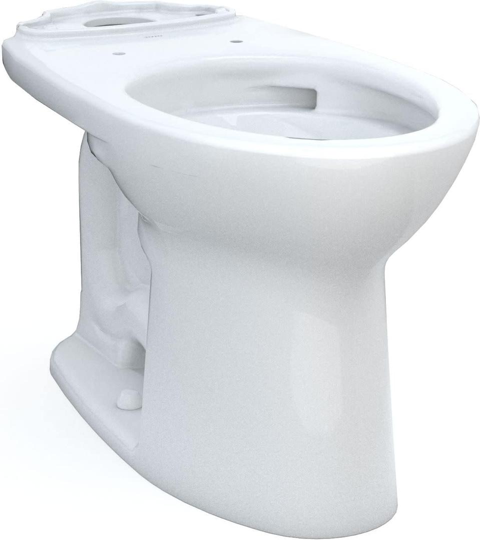 TOTO Drake Elongated Universal Height TORNADO FLUSH Toilet Bowl with CEFIONTECT, Cotton White - C776CEFG#01