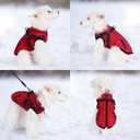 Gyuzh Dog Coat with Harness,Dog Coats for Small Dogs,Warm Fleece Winter Puppy Jacket,Waterproof Jacket with Harness Built in for Small Medium Large Dogs