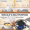 2 Pack 9.5'' x 14.2'' Trivets for Hot Dishes, Hot Pads for Kitchen, Silicone Trivets for Hot Pots and Pans, Hot Plates to Protect Table, Heat Resistant Silicone Trivet Grey
