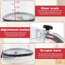 4-in-1 Adjustable Measuring Cup with Silicone Scraper,Adjustable Base & Scraper-Style Seal Base,Cup with 1/4 1/3 1/2 1 Measurements Easy to Clean No Waste,for Cooking and Baking