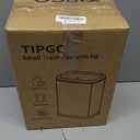 TIPGO Bathroom Trash Can with Lid, 2.1 Gallon / 8 Liter Small Garbage Can, Press Top Bin, Stainless Steel Wastebasket with Pop-Up Lid for Bedroom, Living Room, Office (Cream)