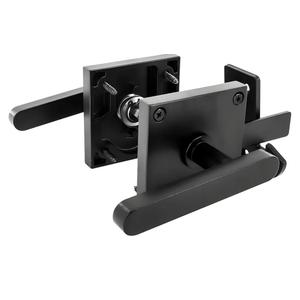 Double Sided Gate Latch, Heavy Duty Black Gate Latch for Wooden Fence, Aluminum Swinging Door Latch Gate Hardware for Outdoor Fence, Matte Black Fence Latch for Wooden Gates, Pool Gate