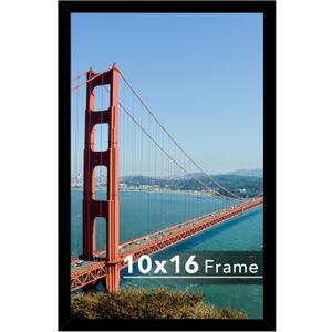 10x16 Picture Frame Black for Wall Hanging, 10 x 16 Frame, Wall Gallery Photo Frame with Shatter Resistant Plexiglas, Black