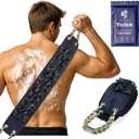 Yiclick Back Scrubber for Shower, Exfoliating Washcloth Towel with Handle, Body Scrubber Exfoliator, Bath Sponge Loofah Luffa, Back Washer Wash Cloth for Men Women, Korean Exfoliate Body Scrub (Blue)