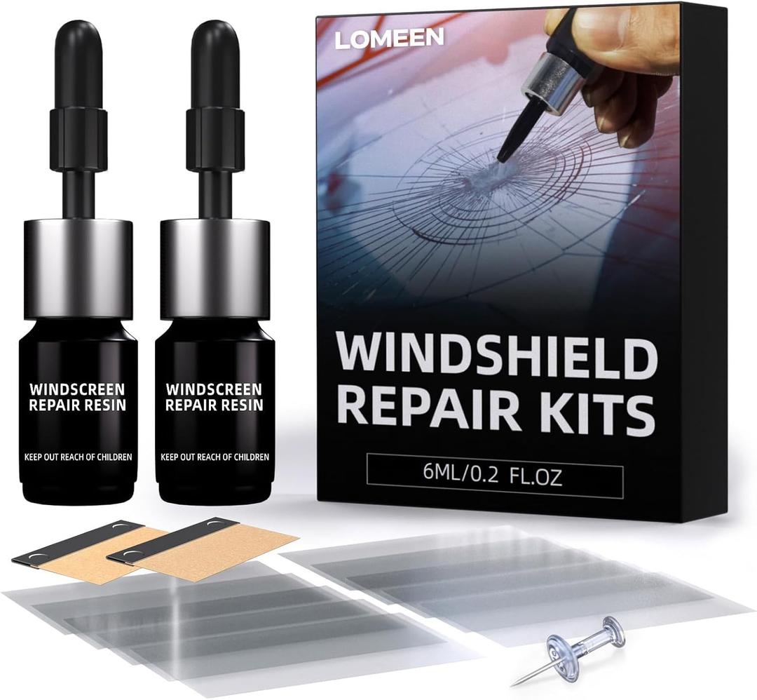 2 Bottles Windshield Repair Kit, Crack Repair Liquid for Chips and Star-Shaped Crack