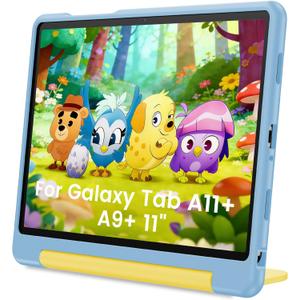 INFILAND Kids Case for Samsung Galaxy Tab A11+ Plus / A9+ Plus 11 inch (2023/2025), Durable Soft Shockproof Stand Protective Cover with Handle (Sky Blue-Yellow)