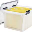 IRIS USA WeatherPro File Box Organizer, Letter/Legal, 32 Qt. Clear