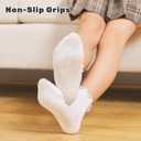 6 Pairs Toddler Ruffle Socks for Girls Baby Grip Socks Non Slip Socks Cute Grippy Frilly (3-5T, White)