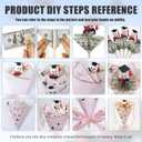 Graduation Money Bouquet Kit 2026,DIY Flower Bouquet 6 Sheet,Graduation Gift with Bear Flower Wrapping Paper for Grad Friends College Ceremony(Pink)
