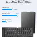 Samsers Foldable Bluetooth Keyboard - Portable Wireless Keyboard with Stand Holder, Rechargeable Full Size Ultra Slim Folding, Compatible iOS Android Windows Smartphone Tablet and Laptop - Black