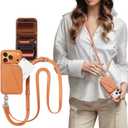 MAGEASY Compatible with iPhone 17 Pro 6.3" Wallet Case with Crossbody Strap - Coin Purse & Card Slot, with Leather Crossbody Lanyard, 16ft Ultimate Drop Protection | Pouch (Coral)