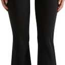 MOOSLOVER Women Flare Leggings Fold Over Bootcut Yoga Pants Casual Y2K Lounge Pants Comfy Cotton Leggings (Medium, Black)