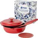 FDN 8" Titanium Non Stick Frying Pans With Lid, Ceramic Pans for Cooking, Non-Toxic PFAS-Free, Induction & Oven-Safe Cookware, Red For Daily Cooking, Red
