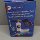 Tool Daily Short Pressure Washer Gun with Foam Cannon, Dual Connector Accessory, 1/4 Inch Quick Connect, 5 Spray Nozzle Tips, 1 Liter
