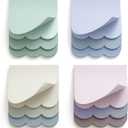 Eaasty 12 Pcs Boho Scalloped Edge Stacked Desktop Notepad 3-in-1 Layered Morandi Color Memo Pads Back to School Gifts with 75 Sheets Glue-bound with Sturdy Backboard, 5.57x4 Inches