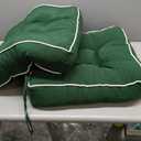 Wellsin Outdoor Chair Cushions Set of 2, Patio Cushions for Outdoor Furniture, Tufted Waterproof Outdoor Chair Pads, 19 x 19 Inch, Forest Green