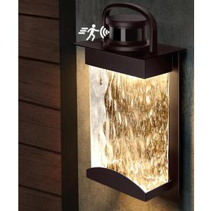 Lamomo Motion Sensor Outdoor Lights, LED Integrated Modern Porch Lights, 1200 Lumen Dusk to Dawn Outdoor Wall, Waterproof Anti-Rust Exterior Light Fixture, 13W, Modern, Bronze, Energy Saving