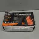 TitanFlex Heavy Duty Orange Industrial Nitrile Gloves with Raised Diamond Texture, Latex Free (8mil) XL