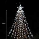 350 LED Christmas Decorations Star String Lights Waterproof Waterfall StarLights 8 Light Modes Remote & Timer,Waterproof Seasonal Lighting Decor for Home Xmas Tree Yard Wedding Party (Cool White)