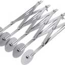 Adjustable Pastry Cutter, 5 Wheel Stainless Steel Dough Divider, Stainless Steel Expandable Pizza Slicer Multi-Round Pastry Knife Baking Cutter Roller Cookie Dough Cutter Divider (silver)