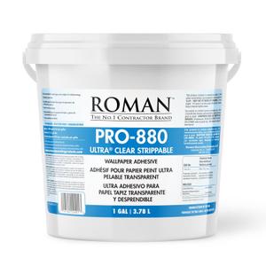PRO-880 Wallpaper Adhesive & Paste for Any Wallcovering - Ultra Clear Strippable, 1 Gallon(330 sq. ft)