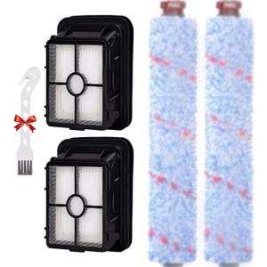for Bissell CrossWave Vacuum Cleaner Replacement Parts 2 Pack 1868 Bissell CrossWave Multi-Surface Brush Rolls Tangle-Free+ 2 Pack 1866 Replacement Vacuum Filters Part 1608683 1608684 1613568