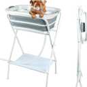 FHTONGE Elevated Dog Bathtub Grooming Station with Drain Adjustable Collar, 2 in 1 Collapsible Dogs Beautify Bathtub Portable Pet Washing Station, Pet Tub for Small Medium Dog Cat Shower Hairdressing