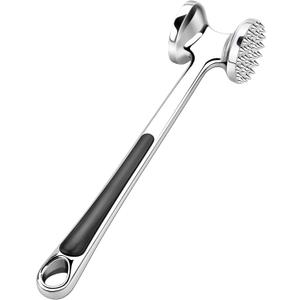 Meat Tenderizer Kitchen Mallet Hammer Tool Manual Pounder For Tenderizing Chicken Steak Beef Poultry (Silver)