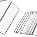 Amazon Basics Zippered Peva Garment Storage Bag, 5-Pack, White