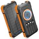 BLASOUL Power Bank Solar Charger,49800mAh Wireless Portable Charger with 4 Built-in Cables,22.5W Fast Charging Battery Pack USB-C in/Output PD+QC3.0 Portable Power Bank for All Cell Phones