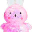 Sezua Squishy Fidget Stress Ball - Easter Basket Stuffers, Taba Squishies Squeeze Sensory Rabbit Toys, Rabbit Squishy Sugar Stress Ball Toys for Adult Kid, Glitter Rabbits Gift for Birthday Christmas