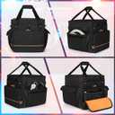 LUXJA Padded Bag For 2 Effect Lights or Moving Head Lights | Effect Light Bag with Inner Divider and Multiple Accessory Pockets, Detachable Shoulder Strap, Black