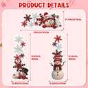 Moukeren 65"x29.5" Christmas Door Decorations, 3PCS Snowman & Red-White Snowflake Door Frame Banners with PVC Hanging Rope -Side Banners for Winter Wonderland Party, Home, Classroom Holiday Decor