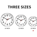 Rohioue Wall Clock Modern 10 Inch Battery Operated Silent Non Ticking Analog Clock Decorative for Bedroom Kitchen Bathroom Office Home Living Room (Silver)