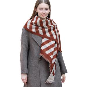 Wander Agio Diagonal Checkered Scarf Winter Shawl Thick Cashmere-Like Soft Wrap Warm Scarves Womens Plaid Shawls