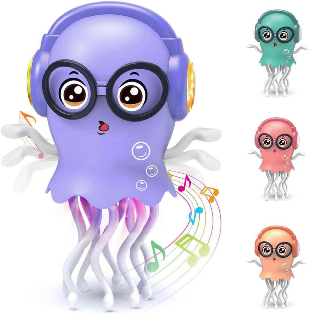 Baby Toy Jellydancer, Crawling Jellydancer Tummy Time Toy Kids Fidget Toy for Girls 3-6 Boys 6-12,Magic Dancing Loud Music Crawling Toys for 3 4 5 6 7 8 Year Old Children Birthday Gifts (Purple)