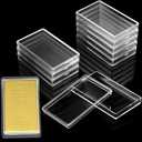 Ctosree 10 Pcs 10 oz Silver Bar Case Clear Gold Bar Storage Box Acrylic Storage Container Fit for 10 Ounce Silver Bars