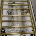 Gold Heated Towel Warmer Rack, Electric Heated Towel Drying Rack for Bathroom Radiator 70W, 7 Bar Wall Mounted Heated Towel Rail with Top Shelf Stainless steel Towel Warmer, 72*45*25Cm(Plug In)