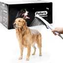 Dog Shower Attachment with 4 Spray Modes, 6.5ft Stainless Steel Hose & Metal Diverter  Easy-Install Kit with Grooming Gloves and Absorbent Microfiber Pet Towel  Indoor/Outdoor Use