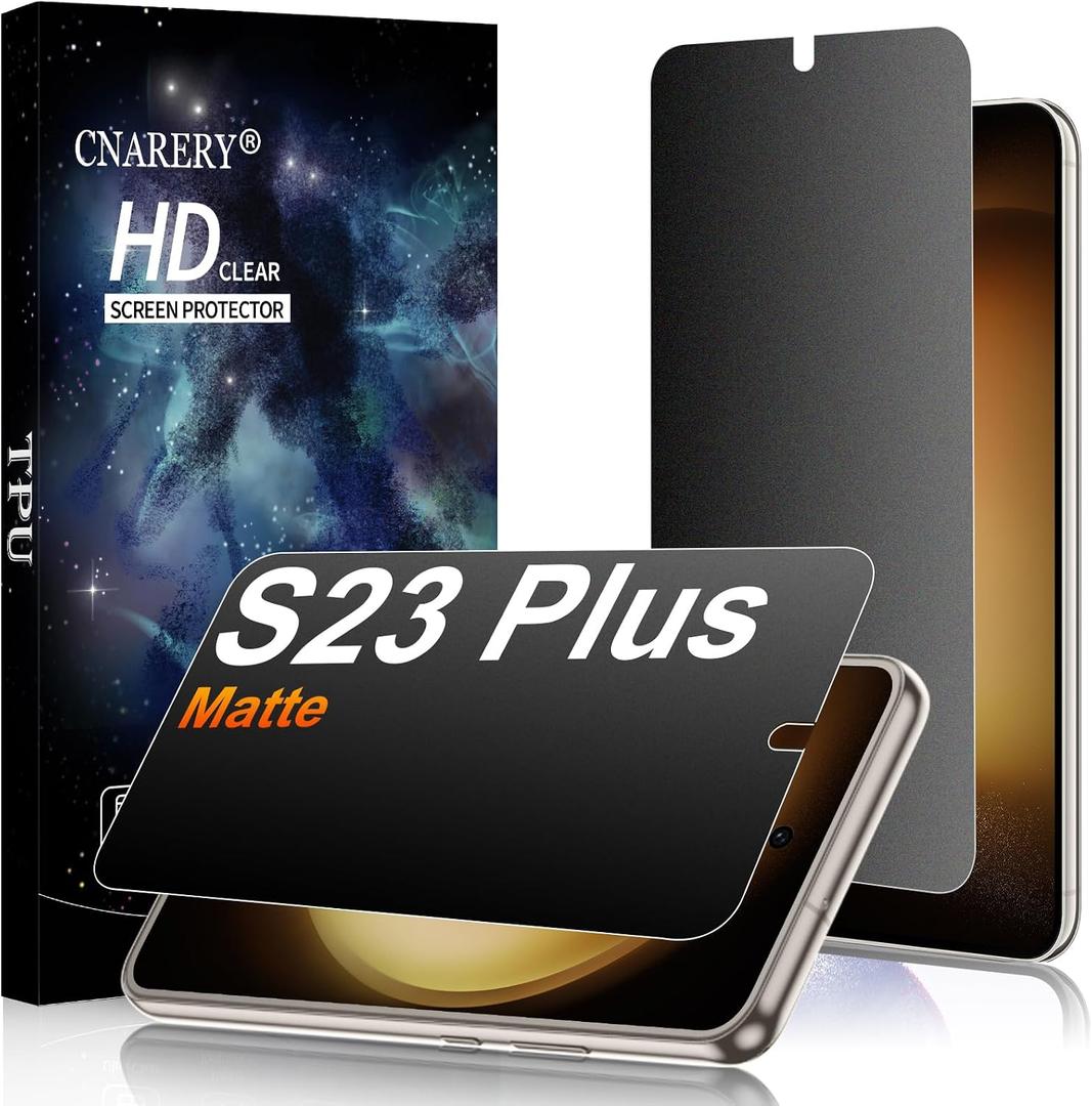 2 Pack for Samsung Galaxy S23 Plus Matte Privacy Screen Protector 6.6 Inch[Not Glass], Anti-Scratch, Anti-Glare, Support fingerprint Unlock