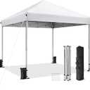 10x10 Pop Up Canopy Tent with One-Push Center Lock,White
3 Adjustable Heights, Carry Bag Included, Tents for Camping, Backyard, Beach, Parties and Outdoor Events