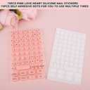 70pcs Cute Keyboard Stickers for Long Nails, Soft Silicone Raised Key Board Cover with Letters for Type Long Nail Art Reusable Keypad Bubbles Skins for Women Desktop Computer